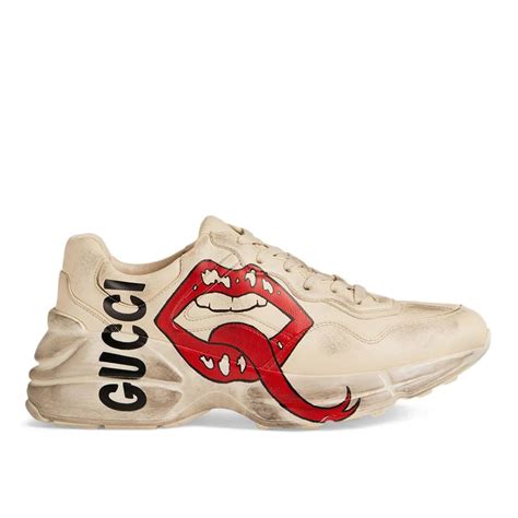 gucci rhyton with mouth print|gucci rhyton flannel.